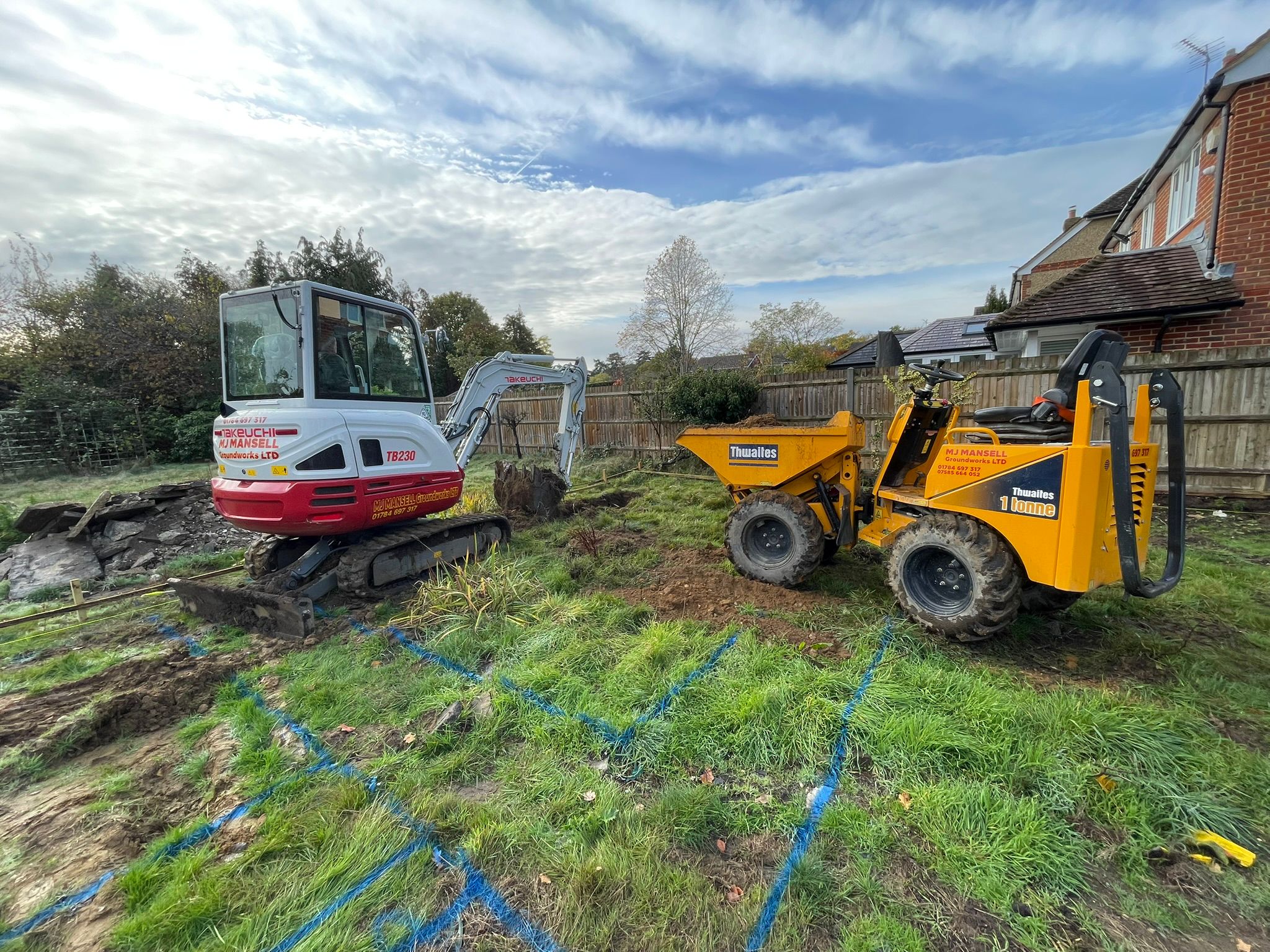 Residential groundworks in Hersham, Surrey