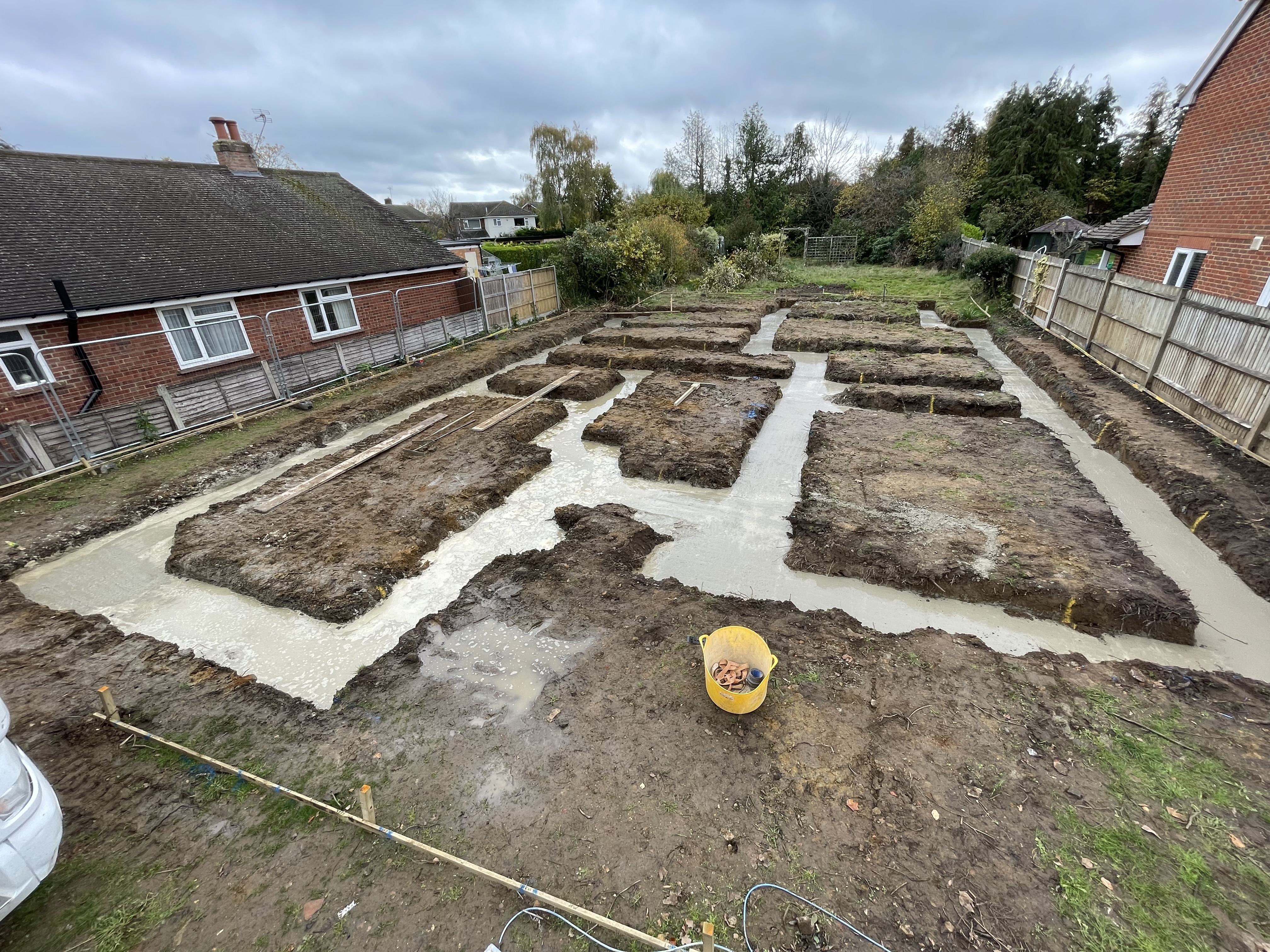 Foundations dug and poured for new build
